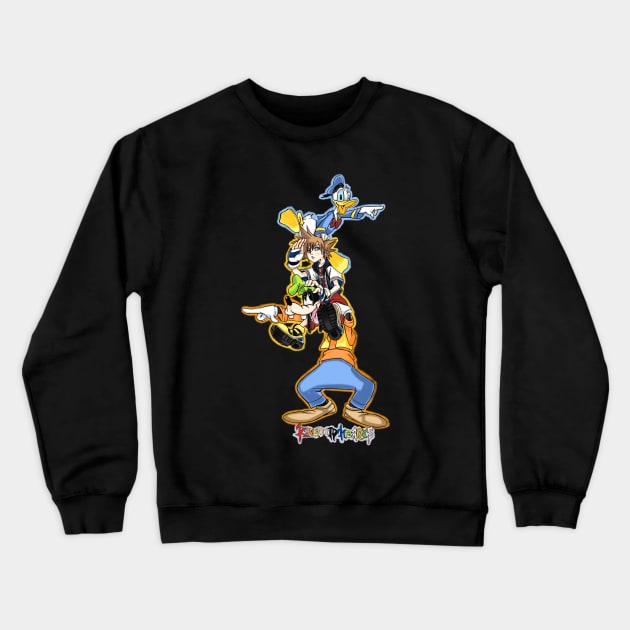 sora donald goofy trio Crewneck Sweatshirt by ChibiLevi